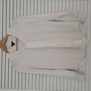 White Ann Taylor Tie Neck Blouse